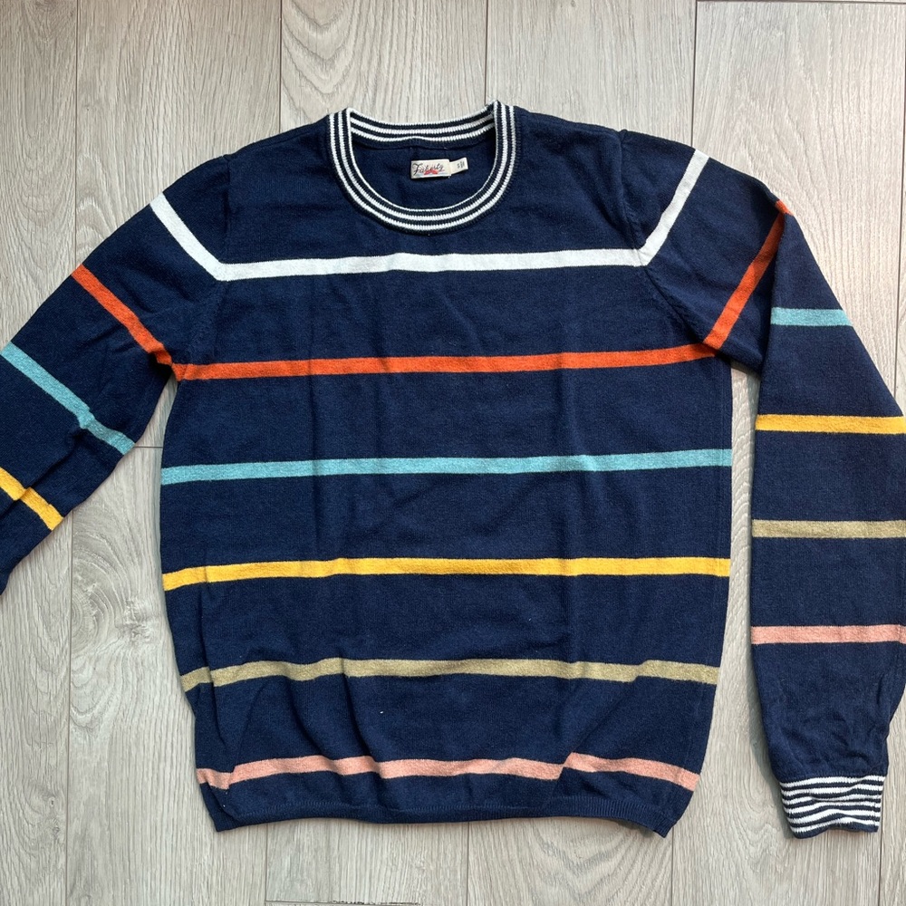 Faherty Navy Striped Surf Sweater